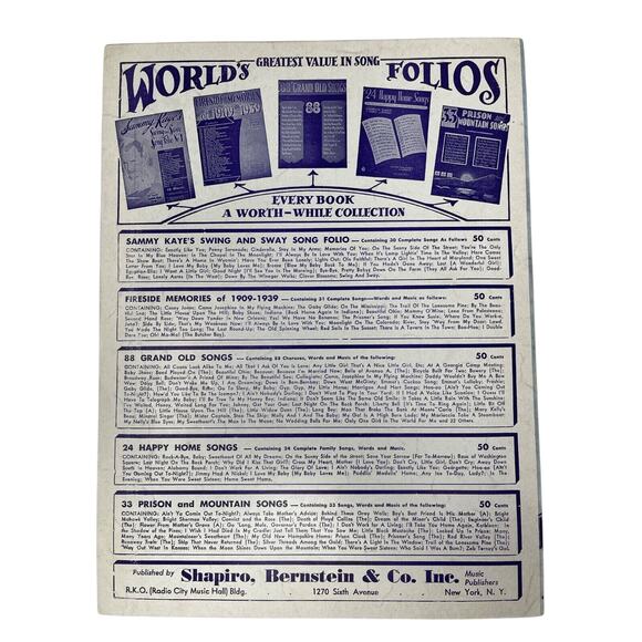 In The Blue Of The Evening Sheet Music 1942 Tom Adair DArtega Vintage - Picture 5 of 5